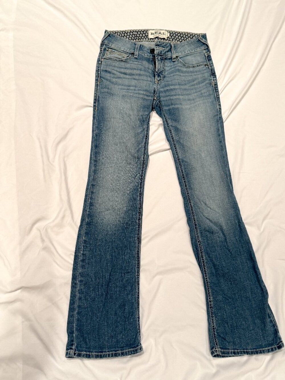 Ariat R.E.A.L. Women’s Perfect Rise Bootcut Jeans 28L Long Western Denim